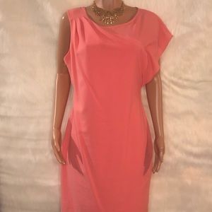 Calvin Klein Pink One Shoulder Dress
